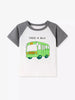 Children's Cartoon Vehicle Graphic Raglan Sleeve T-Shirts by Simply Love