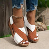Women’s Colorblock Crossed Wedge Sandals by FitiqueFit