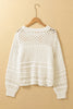 Pointelle Knit Puff Sleeve Sweater