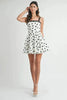 Polka Dot Mini Dress with Ricrac Trim Strap – Fun Polka Dot Pattern, Fluttering, Unique Ricrac Trim Strap, Playful and Stylish Mini Dress, Versatile Summer Dress by Stevvex