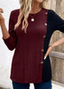 Color Block Ribbed Knit T-Shirt by Simply Love