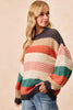 BiBi Stripes Color Block Chunky Sweater by FitiqueFit