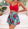 Women's Cutout Sling One-Piece Swimsuit – Built-In Chest Pad & Skirt Hem by FitiqueFit