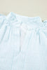 Blue Lightweight Ruffled Striped Mini Dress Chic Playful Dress for Women Charming Design Dress by Stevvex