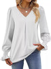 V-Neck Long Sleeve Ruffle Cuff Blouse by Wild and Free Boutique