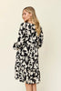 Double Take Full Size Printed Ruffle Hem Dress with Pocket Stylish & Functional Women Dress by Stevvex