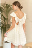 Tie Back V-Neck Ruffle Sleeve Summer Dress For Women – Elegant, Chic & Trendy V-Neck Fluttering Dress with Ruffles & Tie Detail by Stevvex