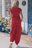 Racing Red Solid Color Cropped Tank Top and Jogger Pants Set by Wild and Free Boutique