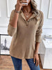 Ribbed Knit Button Detail Long Sleeve T-Shirt by Simply Love