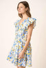 New Summer Floral V-Neck Cap Sleeve Mini Dress For Women – Charming Floral Print Mini Dress with V-Neckline and Cap Sleeves by Stevvex
