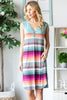 Full Size Striped Sleeveless V Neck Dress For Women – Timeless Striped V Neck Dress, Sophisticated Sleeveless Dress, Classic Striped Dress, Flattering V Neck Dress, Versatile Sleeveless Dress, Chic Striped Dress, Elegant V Neck Dress by Stevvex