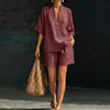 Women's Loose Batwing Sleeve Two-Piece Set – Casual Summer Beach Outfit by FitiqueFit