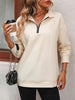Women's Zipper Turtleneck Pullover Sweatshirt – Loose Long Sleeve by FitiqueFit