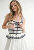 Crochet Stripe Knit Eyelet Mix Midi Dress – Crochet Midi Dress, Stripe Knit Dress, Eyelet Mix Dress, Trendy Midi Dress, Versatile Midi Dress by Stevvex