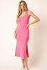 Side Slit Wide Strap Midi Tank Dress – Stylish, Sexy and Comfortable Midi Dress with Side Slits and Wide Straps by Stevvex