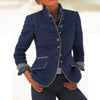 Women’s Color-Block Woolen Jacket – Multi-Button Casual Elegant Coat by FitiqueFit