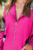 Colorful Women's Leopard Print Zip-Up Hooded Jacket Trendy Long Sleeve Outerwear with Pockets by Stevvex