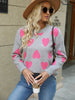 Knitted Jacquard Crew-neck Pullover Long-sleeve Knitwear Sweater by My Store