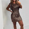 Fashion Sleeveless Shoulder Dress Sequins Slim Fit