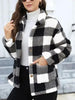 Beautiful Red Women Drop Shoulder Fuzzy Button-Up Jacket Soft And Comfortable Casual Fit Jacket by Stevvex