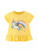 Children's Unicorn Graphic Ruffle Hem T-Shirt by Simply Love