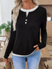Ribbed Knit Long Sleeve Fake Two-Piece T-Shirt by Simply Love