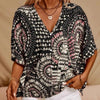 Mandala Print V-Neck Blouse – Casual Vacation Top by FitiqueFit