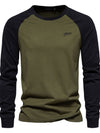 Men's Contrast Round Neck Raglan Sleeve T-Shirt