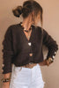 Fiery Red Heart Metal Button V Neck Cardigan Sweater by Wild and Free Boutique