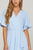 Ruffled Surplice Short Flutter Sleeve Mini Dress For Women – Playful and Feminine Surplice Mini Dress with Flutter Sleeves by Stevvex