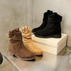 Women’s Suede Chunky Heel Slimming Ankle Boots by FitiqueFit