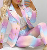 Women's Printed Coat & Trousers Two-Piece Set – 19 Prints, Casual Fashion Suit by FitiqueFit