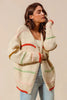 SO ME Loose Fit Multi Stripe Open Front Cardigan by FitiqueFit