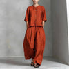 Three-Quarter Sleeve Shirt & Loose Trousers Two-Piece Set by FitiqueFit
