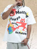 Men's Graphic Round Neck Oversized T-Shirt by Simply Love