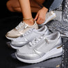 Metallic Lace-Up Side Zipper Thick-Sole Sneakers – 3 Colors EU 37–44 by FitiqueFit