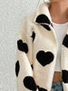Cute Heart Zip Up Drop Shoulder Furry Jacket Cozy & Trendy Cold-Weather Essential Warm Soft Winter Jacket For Your Girl by Stevvex