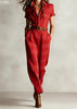 Notched Lapel Wide-leg Jumpsuit by FitiqueFit