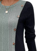 Color Block Ribbed Knit Decor Button T-Shirt by Simply Love