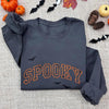 Spooky Embroidered Halloween Sweatshirt – Fall Ghost Pullover, Cozy Autumn Crewneck for Spooky Season by Dog Mom Hat