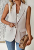 Women's Sleeveless Open-Front Vest Blazer – Work & Office Jacket by FitiqueFit