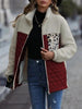 Unique Autumn Leopard Color Block Zip-Up Jacket Trendy Lightweight Jacket with Pockets Charming Winter Jacket by Stevvex