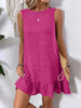 Women's Ruffle Lace-Up Mini Dress – Short Sleeve Loose Beach Dress by FitiqueFit