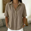 Short Sleeve Button Pullover Shirt – Solid Color Women’s Top by FitiqueFit