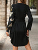 Black Printed Sleeve Mini Dress Elegant & Stylish Dress For Women Special Occasion Dress by Stevvex