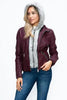 Women Warm Sleek Dual-Zipper Layered Jacket with Cozy Fuzzy Hood Urban Chic & Comfortable Jacket by Stevvex