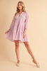 Notched Balloon Sleeve Tiered Mini Dress For Women–Trendy, Chic Style with Modern Balloon Sleeves, Tiered Layers for a Playful & Flirty Look by Stevvex