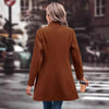 Women’s Winter Overcoat — Lapel Collar, Single-Breasted, Long Pea Coat by FitiqueFit