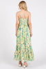 New Summer Floral Smocked Back Ruffled Hem Maxi Cami Dress – Bohemian Elegance, Feminine, Flowy, Comfortable, Effortlessly Chic by Stevvex