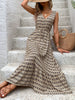 Vintage Printed V-Neck Tie Waist Midi Dress Lightweight Trendy & Elegant Dress for Women by Stevvex